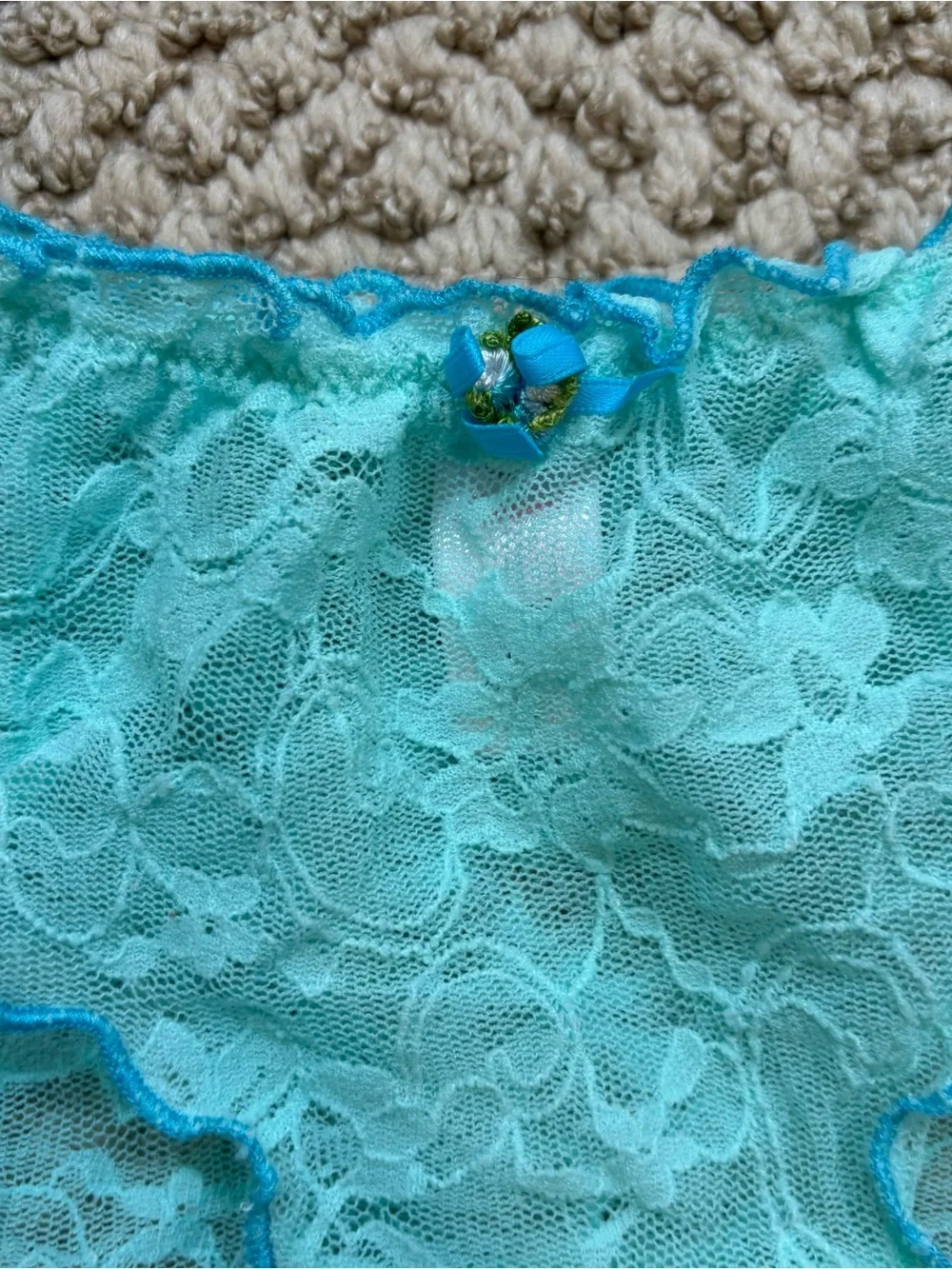 Victoria’s Secret Angels‎ Turquoise Lace Camisole and Matching Panties Size S/M_4